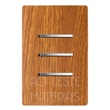 Conjunto Interruptor 2 Simples + 1 Paralelo  - Novara Especiais Carvalho